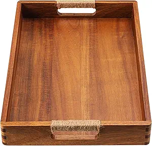 Wooden entryway tray for keys, mail, and sunglasses